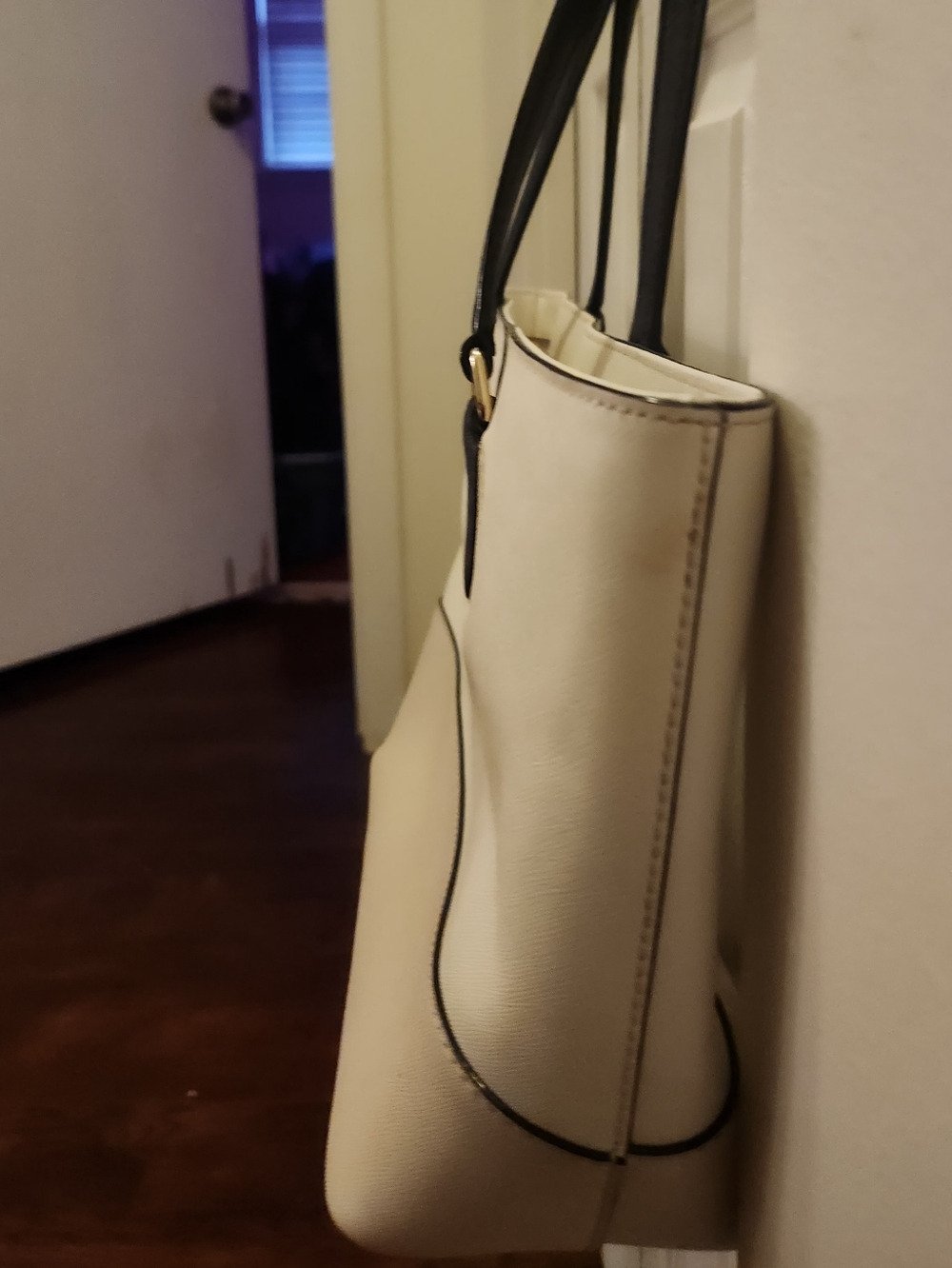 kate spade Two-Tone Cream and Black Structured Tote - Picture 5 of 10